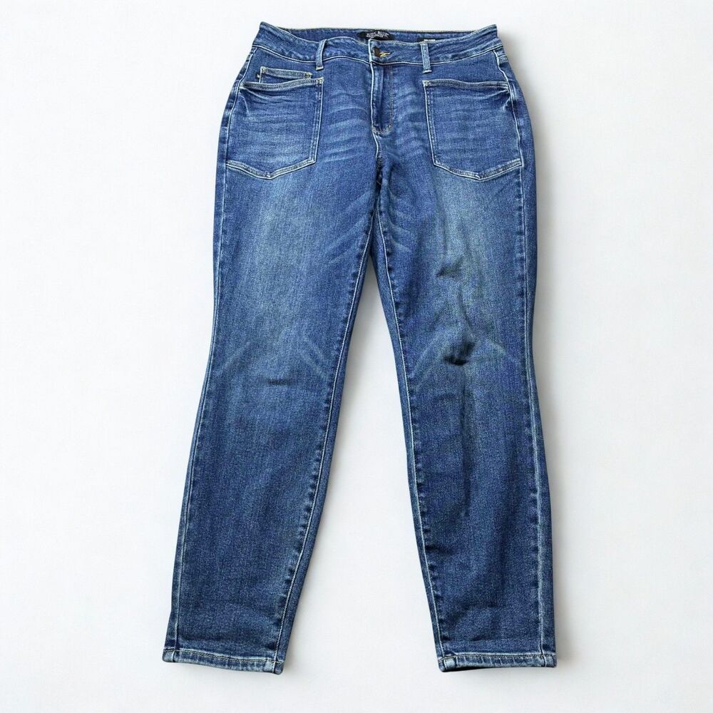Judy Blue Relaxed Jeans Womens 14W Blue Stretch Denim Mid Rise Plus Size
